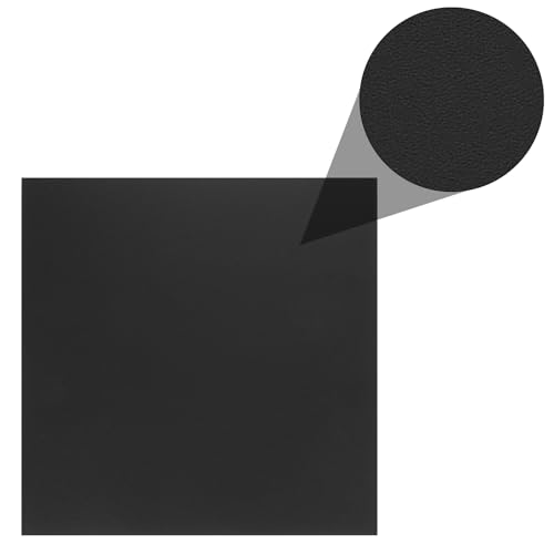 Image of ABS Plastic Sheet 8 x 8 Inch,Flexible Plastic Sheets 1 /16 Inch Thick Thermoplastic Sheet with Leather Texture Black for DIY Crafts Decors 2Pcs