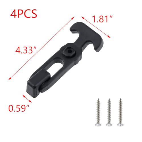 Image of T Tulead Black Flexible T-Handle Draw Lathes Rubber Draw Hasp Latch Cooler Replacement Hatch Latch 110x46mm, 4PCS with Screws