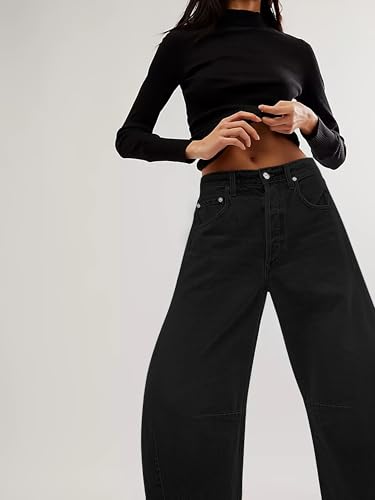 Barrel High Waisted Casual Baggy Trendy Straight Wide Leg Boyfriend Jeans4