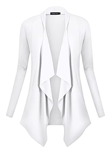 Image of Urban CoCo Women's Drape Front Open Cardigan Long Sleeve Irregular Hem