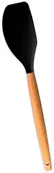 Oikos - Espátula de Silicone Reta Pão Duro com Cabo de Madeira Resistente para Cozinha