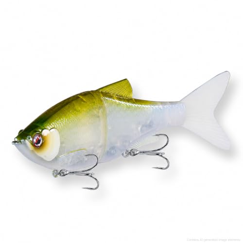 LITTMA Shiner Glide 130 Glide Baits, Slow Sinking Subtle S-Curve Action Jointed Swimbait - Midwest, South Lakes, Rivers, Freshwater Lure for Bass, Trout, Pike