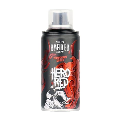 BARBER MARMARA Frisörfärg hårspray Hero Red – 150 ml – hårfärgsspray för utklädning och smink för karneval, halloween och temafest – hårfärg tvättbar – färg hårspray