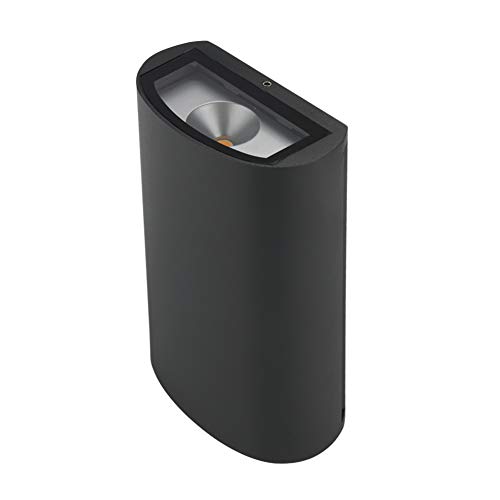 LASIDE LED Aussenleuchte Aussenlampe Wand, Anthrazit 3000K Aluminium Up Down Außenlampe Außenleuchte, IP54 Spritzwassergeschützt Wandlampe Wandleuchte Lampe Aussen Außen Leuchte für Garten Terrasse
