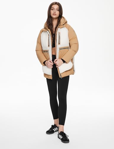 Orolay Women's Thickened Winter Down Coat Windproof Hooded Puffer Jacket with 6 Pockets4