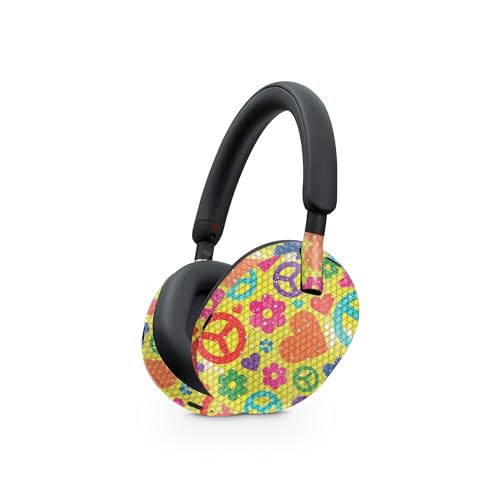 Image of MightySkins Glossy Glitter Skin Compatible with Sony WH-1000XM5 Headphones - Peace Cloth | Protective, Durable High-Gloss Glitter Finish | Easy to Apply