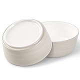 Kitwinney Dog Bowls, Non Slip Ceramic Dog Food and Water Bowl with Silicone Base, Heavy Weighted Pet Feeding Bowl for Cats, Puppoes and Small Dogs (Light Grey-2 Pack, 6 Inches)