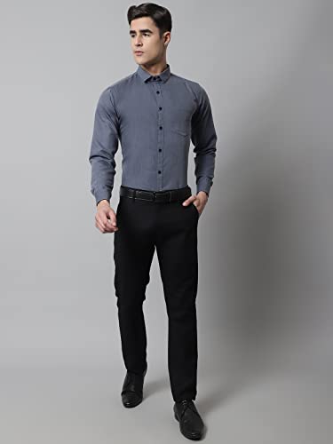 Image of Majestic Man Slim Fit Solid Cotton Blend Formal Shirt for Men