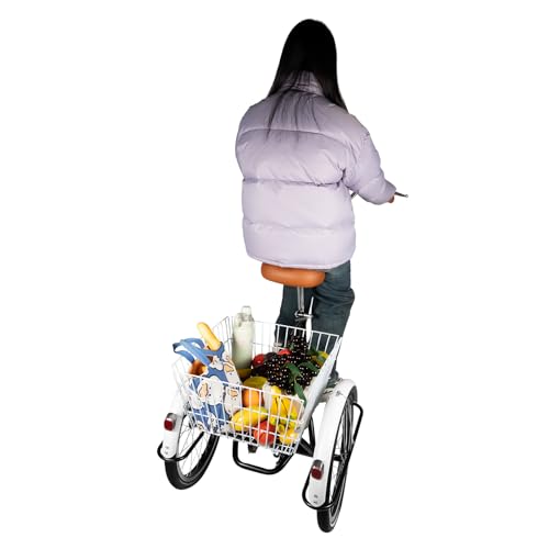 Driewieler voor volwassenen, 20 inch, van koolstofstaal, in hoogte verstelbaar, 3 wielen, tricycle fietsen, cruise driewielers voor volwassenen en ouderen (geschikt voor lengte: 155-180 cm) - Afbeelding 5