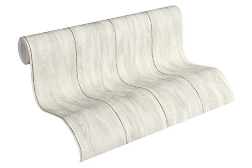 Livingwalls Vliestapete Neue Bude 2.0 Tapete in Holz Optik 10,05 m x 0,53 m beige creme grau Made in Germany 361521 36152-1