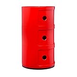 3 elements Kartell Componibili, 3 Elements, Rot, Runde Basis