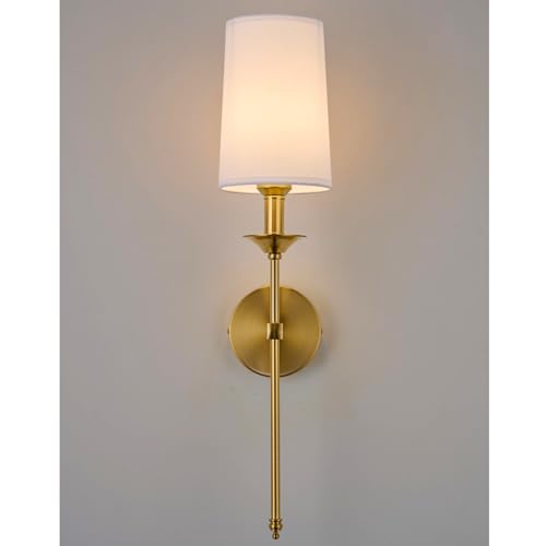 Image of PASSICA DECOR Hardwired Wall Sconces Set of 2 Candle Gold Wall Light for Bedroom Living Room Vanity Hallway Farmhouse Wired Bathroom Sconce