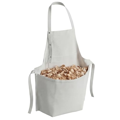 Cuffbow 2 in 1 Woodworking Apron with Large Chip Catcher Pouch, Detachable Heavy Duty Canvas Wood...