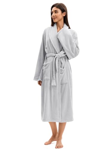 Image of Soft Robe For Women，Warm Plush Bath Robes Female，Spa Towel After Shower Lightweight Long Bathrobe