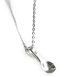 Lieferumfang: 1 Halskette Fablcrew Mini-Löffel-Halskette, Glücks-Halsband, kurze Schlüsselbeinkette, Party-Schmuck, Geschenk für Mädchen und Frauen