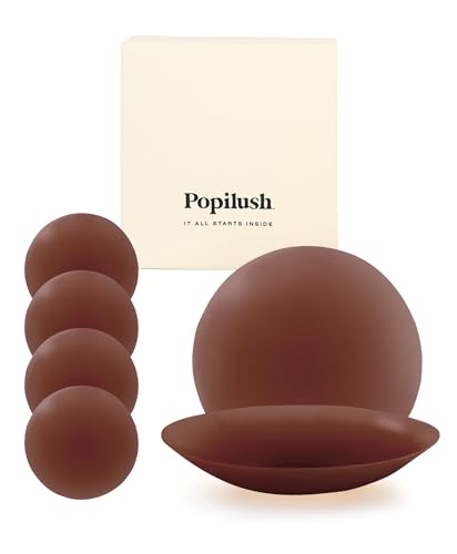 Image of Popilush Nipple Covers for Women Sticky Bra Pasties | Adhesive Silicone Nipple Cover Pezoneras Para Mujer Nipple Shield Waterproof with Travel Case