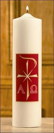 Concordia Supply Alpha Omega Christ Candle - 12" x 3" Beeswax Candles for Catholic Church Supplies - Perfect for Devotional Religious Activities, All-Season Jesus Decorations, & Sanctuary Gifts