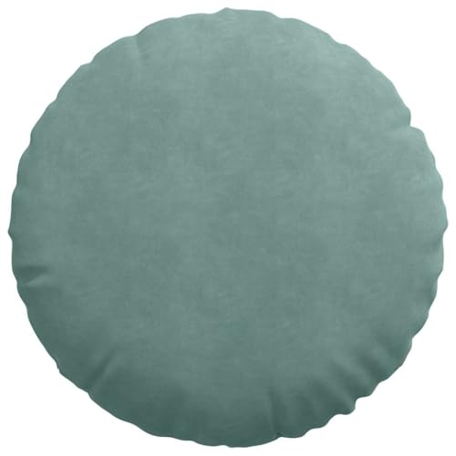 Coussin d'assise rond velours vert mer 60 cm de sol grand format - 7