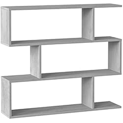 Estanteria 110 Ancho Habitdesign Estantería Baja Salon Comedor Athena, Libreria Oficina, Separador Ambientes, Color Cemento, Medidas: 110 cm (Ancho) x 97 cm (Alto) x 25 cm (Fondo)