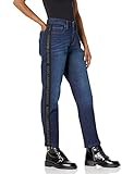 Hose mit 5 Taschen KARL LAGERFELD Damen Straight Leg Logo Taping Mid Rise Jeans, Indigo Wash, 48