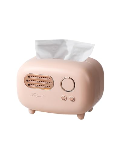 SGVAHY Retro Radio Shape Tissue Cover Box - Unique Multifunction Tissue Box for Kitchen, Bedroom, Office, Parlor, Bathroom Decoration - Creative Gift (Retro Radio Pink)