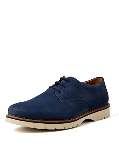 Clarks Bayhill Plain, Plat Oxford Homme, Nubuck Bleu foncé, 43 EU
