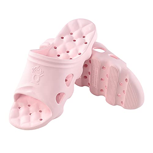 Image of BAI HOU Unisex-Adult Shower Slippers, EVA Non-Slip Open Toe Slides, Quick Drying, Anti-Slip, Pink