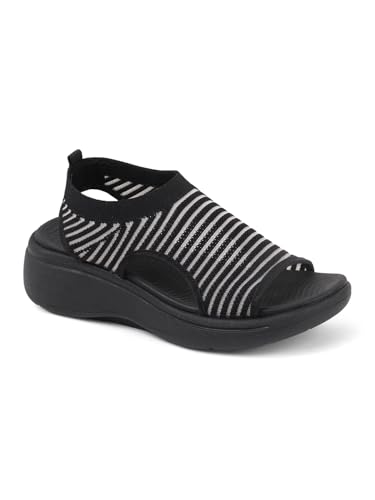 Image of Carlton London Women's Knitted Slip-On Wedge Sandals
