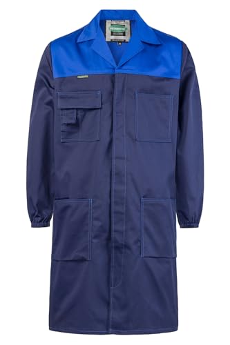 SUSHIMIAN Bata de Laboratorio Hombre Chaqueta de Trabajo Multibolsillos Bata Camisa Delantal Médico Camisa de Laboratorio Adulto Ropa de Trabajo, Azul, XXL