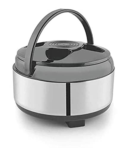 Image of ATEVON Insulated Stainless Steel Casserole - 1500ml, Heat Retaining, Durable - Ideal for Cooking, Baking, and Serving - Essential Kitchen Accessory