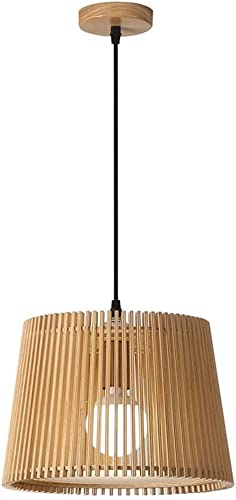 Lampe suspendue en bois et acrylique vintage pour plafond de salon