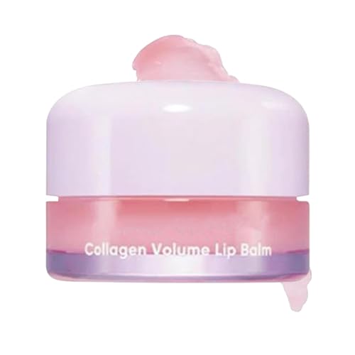 Bálsamo labial hidratante: tratamiento labial con colágeno, mascarilla labial voluminizadora | Bálsamo hidratante reparador de labios natural de textura, cuidado refrescante de los labios para e