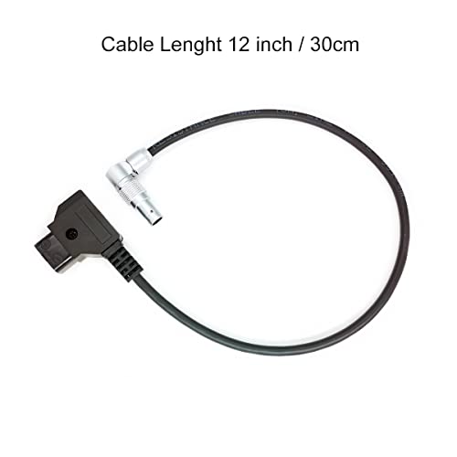 Cable de alimentación flexible D-tap a 2 pines macho en ángulo recto para SmallHD 6