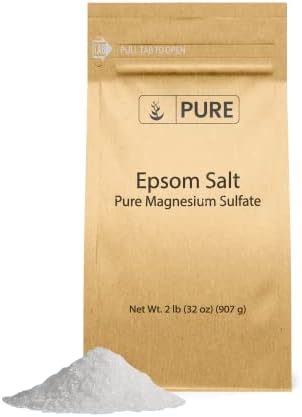 Pure Original Ingredients Epsom Salt (2 lb) Pure Magnesium Sulfate, Food Grade, Soaking Solution.