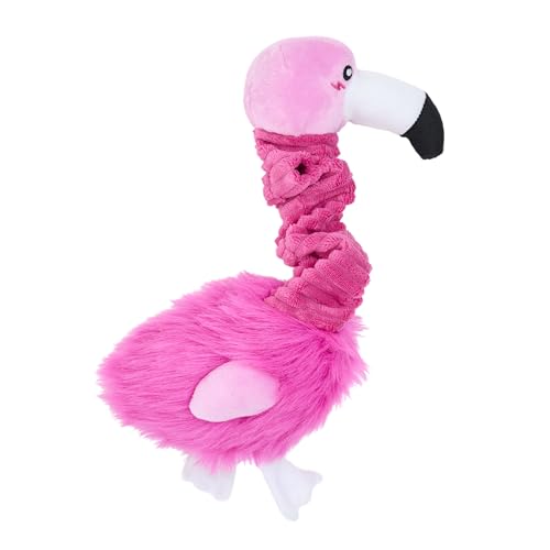 ZippyPaws Bungee Buddiez Plush Squeaky Dog Toy (Flamingo)