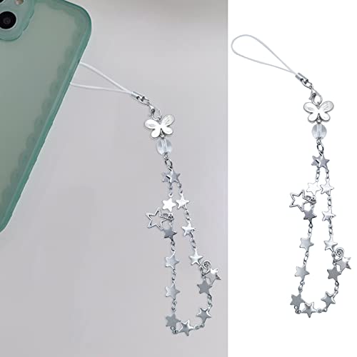 YZYDF Stainless Steel Star Chain Phone Chain Butterfly Five-Pointed Star Sweet Cool Bag Car Pendant