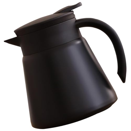 Yogtech 304 Stainless Steel Insulated Coffee Pot - 680ml Double Wall Vacuum Bottle - Compact Leak-Proof Tea Kettle for Home, Office, Travel - High Capacity Thermal Carafe (Black)