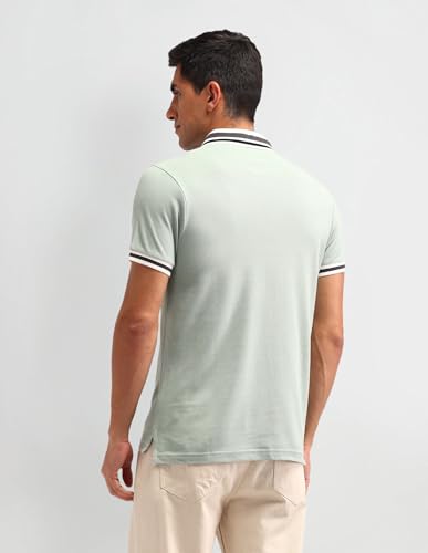 Image of U.S. Polo ASSN. Solid Slim Fit Polo T Shirts for Men - 100% Cotton, Half Sleeves Mens Tshirt