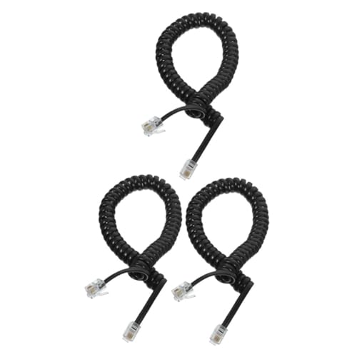 Uonlytech 3Pcs Coiled Telephone Cord Soft and Durable Phone Line Cable Stable Signal Transmission for Communication for Landline Phones