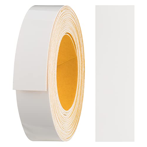 Cinta de melamina autoadhesiva Haggiy para cantos de muebles, sujeción segura sin planchar, borde chapa para estanterías/placas de madera (blanco brillante)