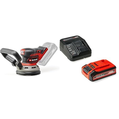 Einhell Professional Lijadora excéntrica con batería TP-RS 18/32 Li BL-Solo Power X-Change 18 V, sin escobillas, incl. papel de lija + Original Einhell 4Ah Plus Power X-Change Starter Kit 18V