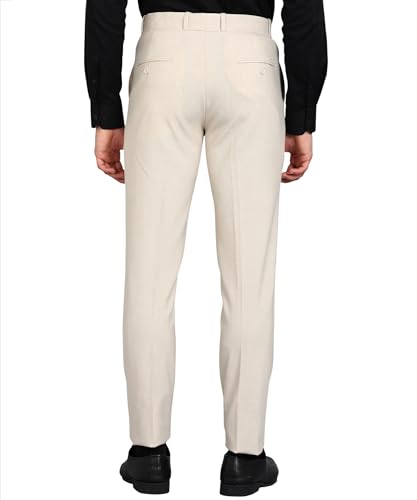 Image of GHPC Stylish Slim Fit Polyester Lycra Stretchable Formal Pant for Men | Mens Fashion Plain Solid Wear Dress Trousers Pants for Office or Party