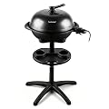 Electric Grill Outdoor, Techwood 2-in-1 Electric BBQ Grill, 1750W Portable Removable Stand Grill with Adjustable Heat & Drip Tray, Adjustable Heat for Party, Patio & Backyard, Stand/Tabletop Options
