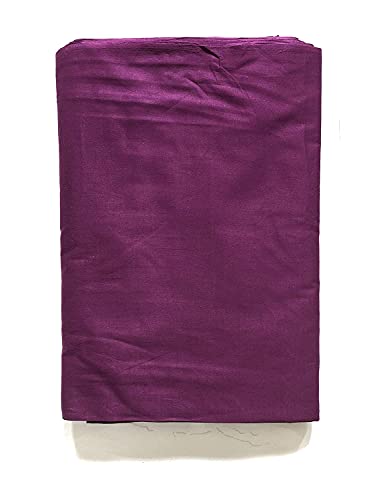 Image of M Fabrics Cotton Fabric Lining Cloth Material (Pure Cotton Unstitched Fabric, Women's Textiles Lining Material) - (40 Inches Width) (Color May Vary) Pack of (5 Meters, Wine /Purple)