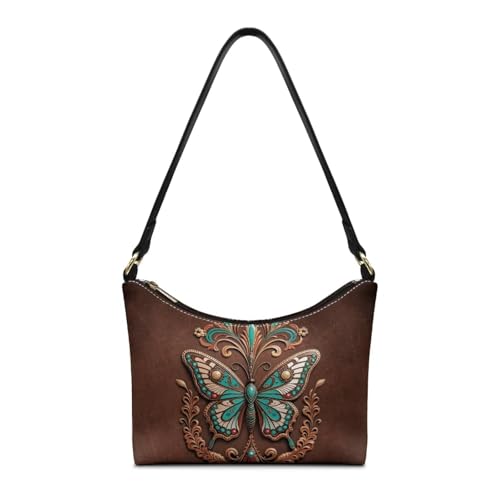 Image of Handbag for Women Leather Underam Shoulder Bag with Zipper Fashion Work Purse Waterproof Travel Wallet