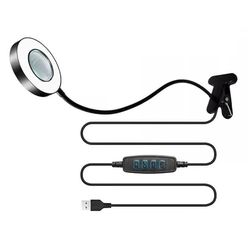 Luz De Lupa Con Abrazadera 3 Temperaturas Color Cuello Cisne Flexible 10 Modos Regulables Para Pasatiempos Y Bancos Trabajo Lupas Luz Escritorio LED