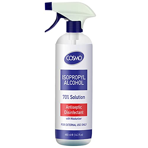 CD COSMO DESIGNS Isopropyl Alcohol 70% Solution Liquid 480ML With Trigger Spray Advanced Formula Germs Protection Antiseptic/Disinfectant With Moisturizer