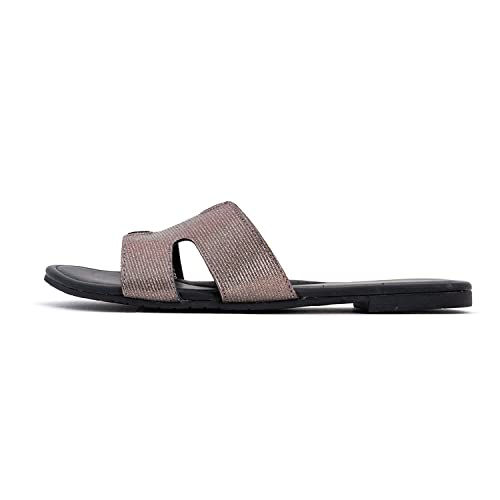 Image of CLEO By Khadim's Synthetic Grey Slip-On Flats For Women