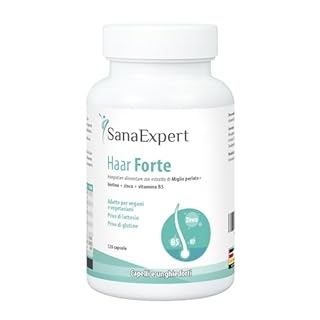 SanaExpert Haar Forte - Integratore per Capelli e Unghie - Con Biotina, Zinco, Miglio Perlato e Selenio - 120 Capsule Vegane - Prodotto in Germania