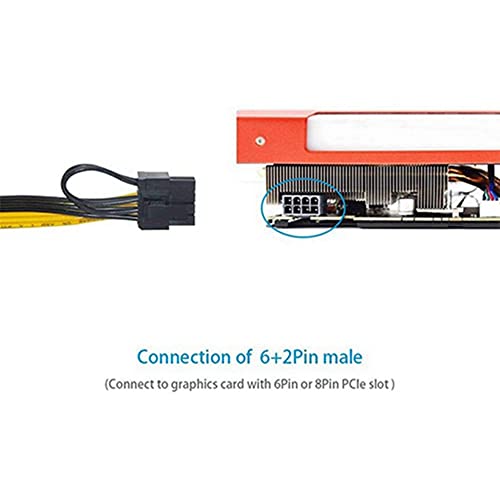 Câble PCI-E 6 broches à 8 broches de 100cm pour alimentation GPU